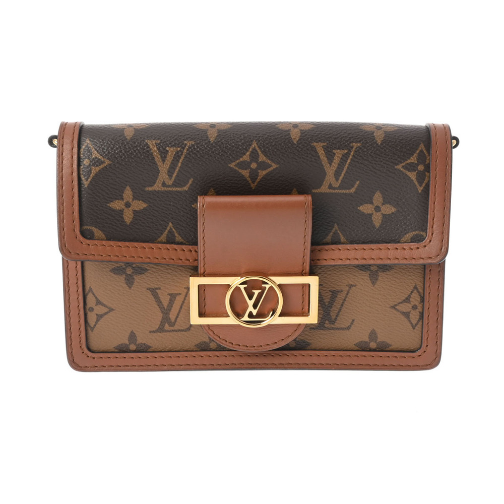 Louis Vuitton Monogram Reverse Portefeuille Wallet Dauphine Brown Shoulder Bag